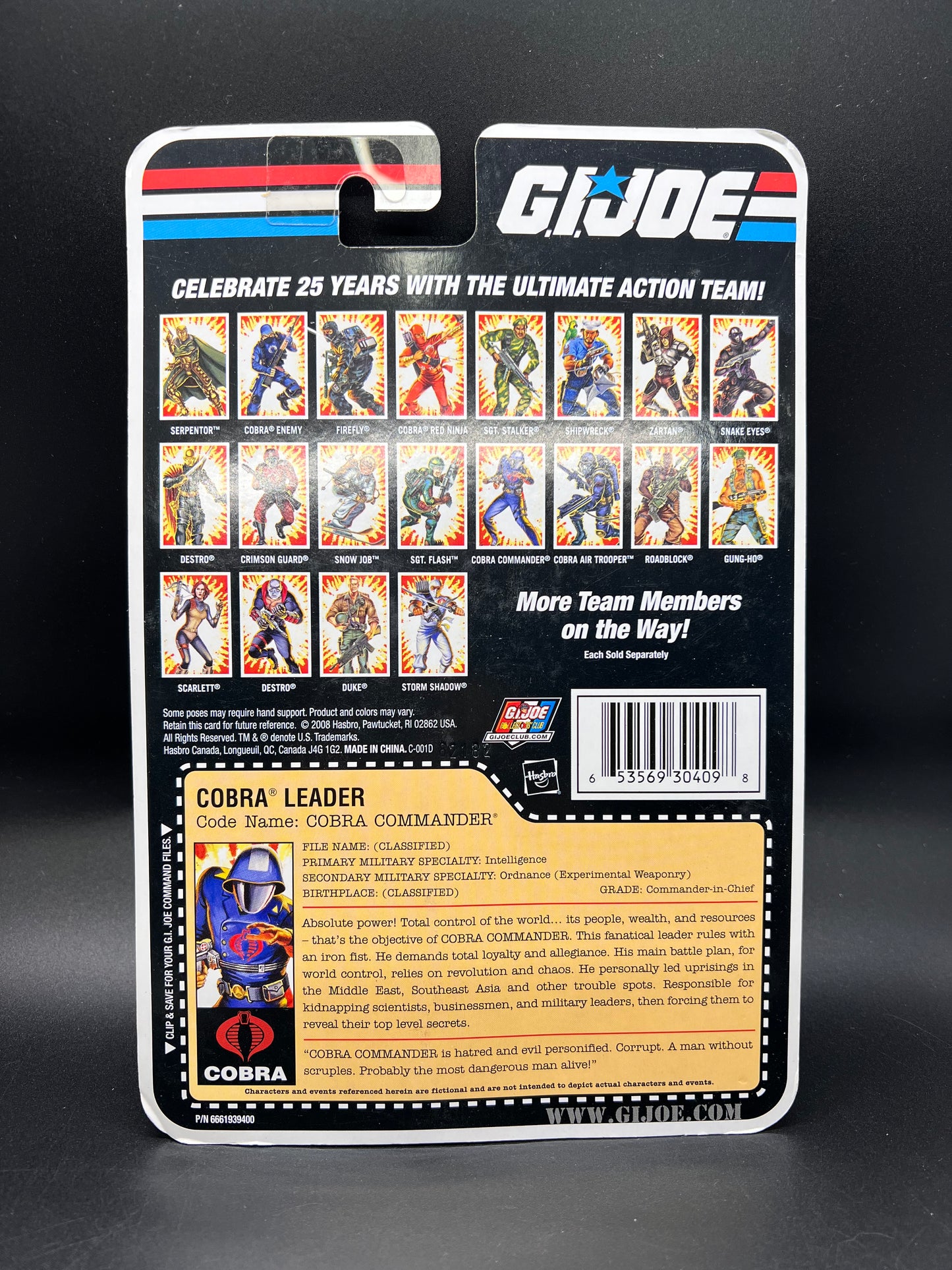 G.I. Joe 25th Anniversary Cartoon Series Cardback: Cobra Commander (Cobra Leader) 3.75 Inch Action Figure