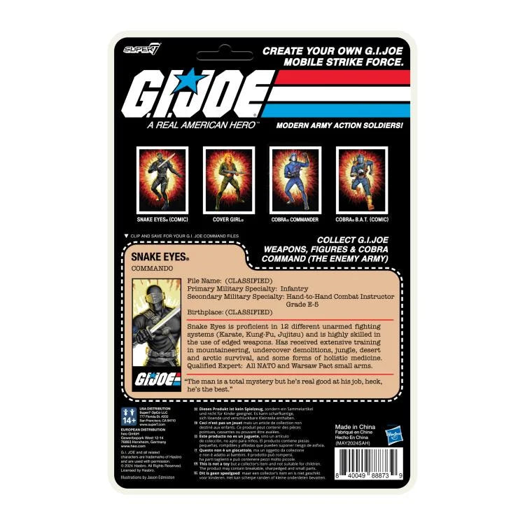 G.I. Joe ReAction+ Snake Eyes (Comic) Action Figure