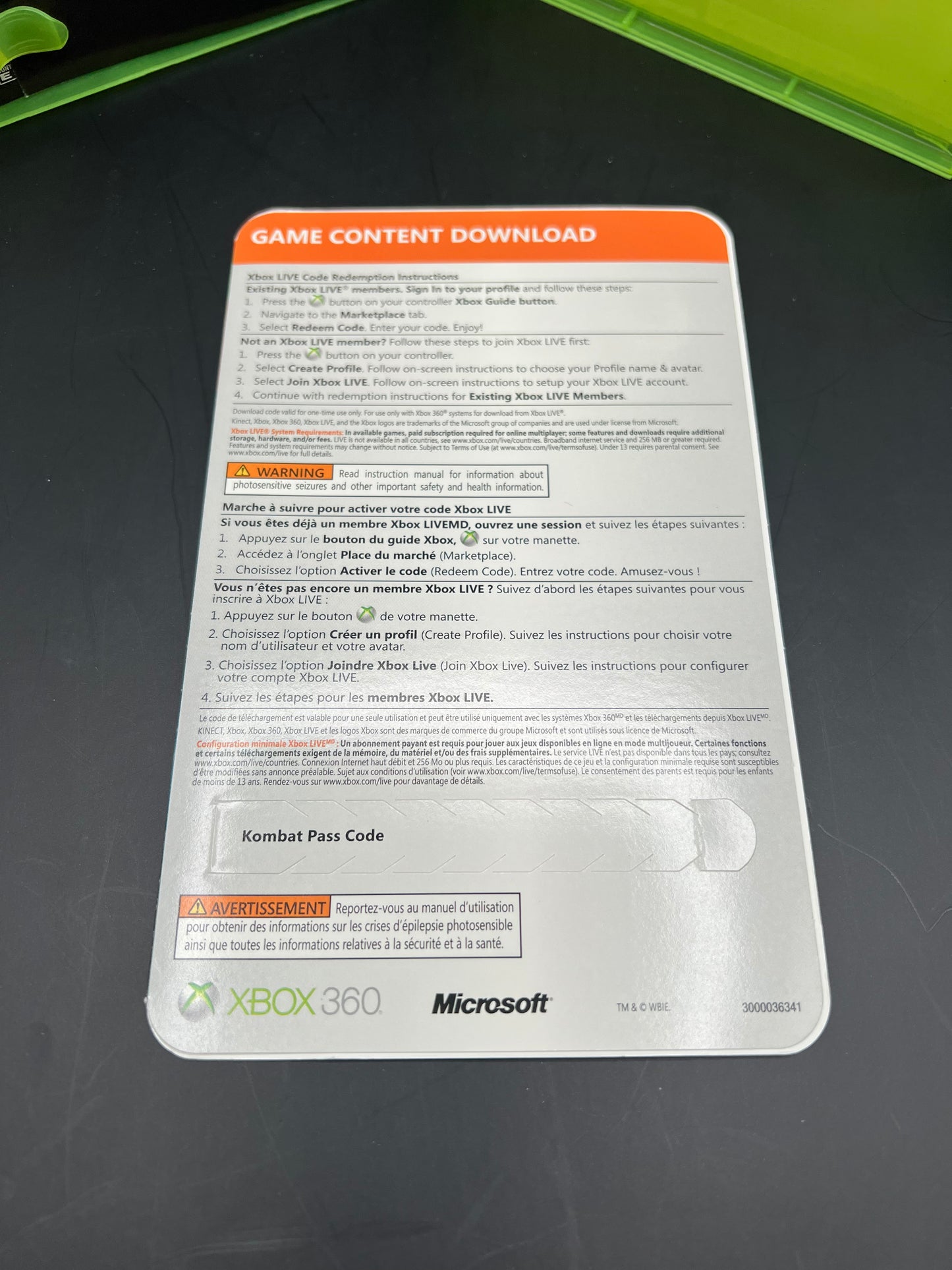 Mortal Kombat 9 Xbox 360 with Kombat Pass Complete